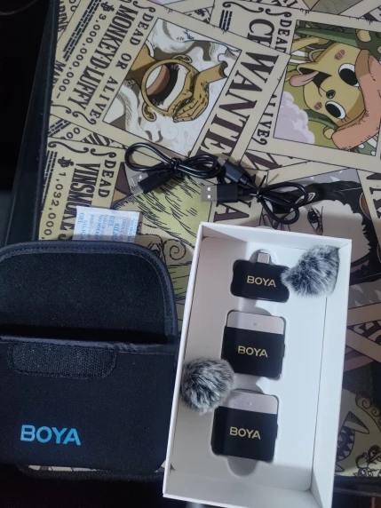 BOYA BY-M1V Wireless Lavalier Lapel Condenser Microphone for photo review