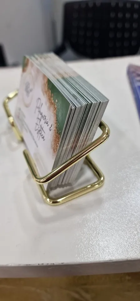 Business Card Holder Desk Bracket Cards Organizer Office photo review