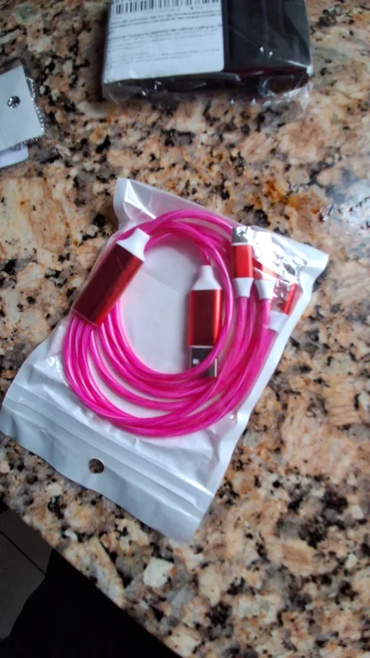 Glowing LED 3 IN 1 Cable For Samsung photo review