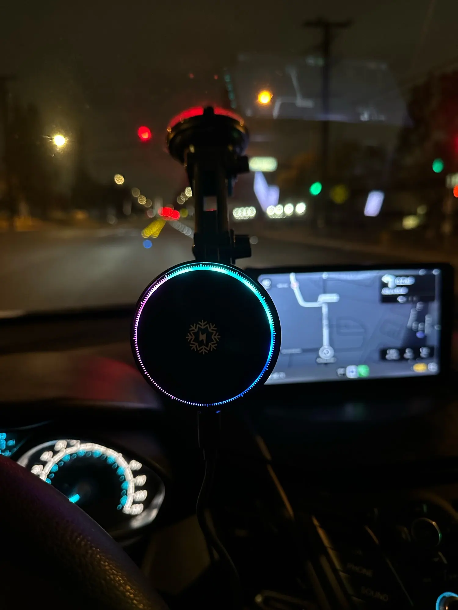 ice Cooling Magnetic Wireless Car Charger Stand for photo review