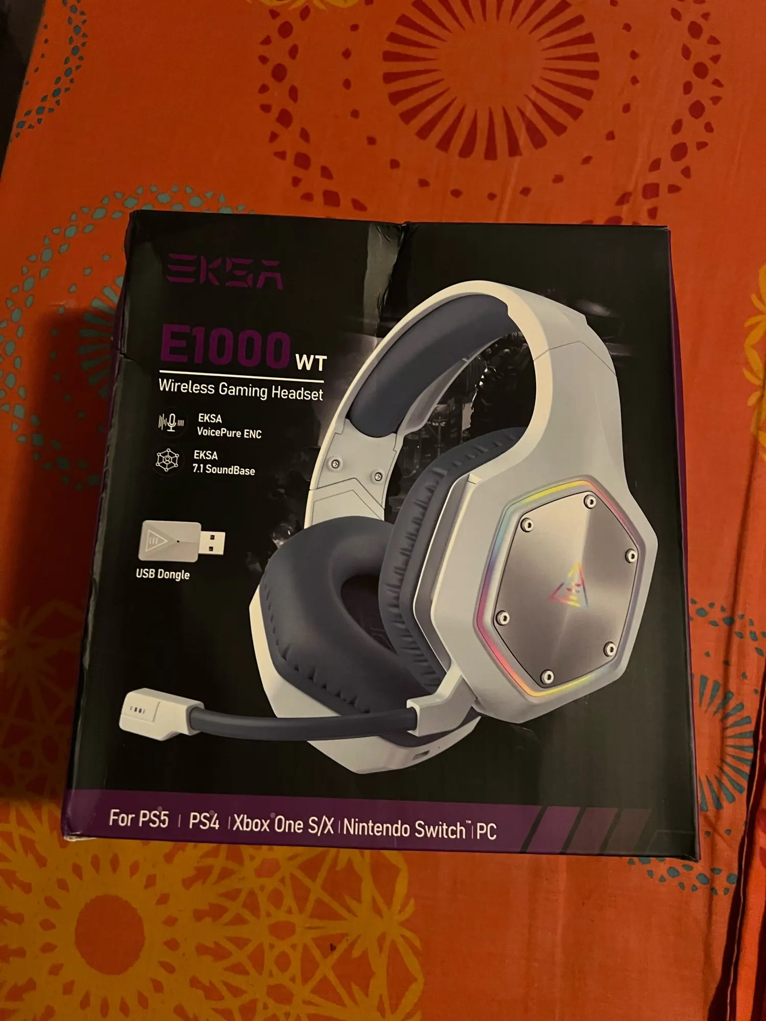 EKSA 2.4GHz Wireless Headphones E1000 WT 7.1 Surround photo review