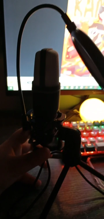 USB Microphone RGB Microfone Condensador noise reduction Wire photo review