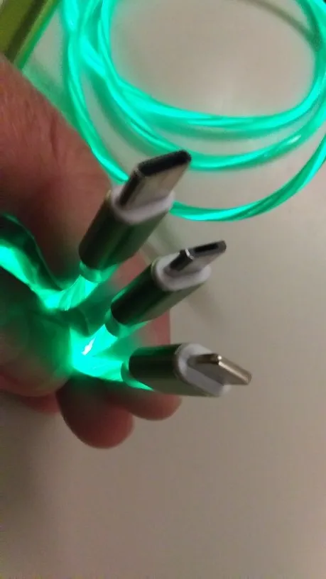 Glowing LED 3 IN 1 Cable For Samsung photo review