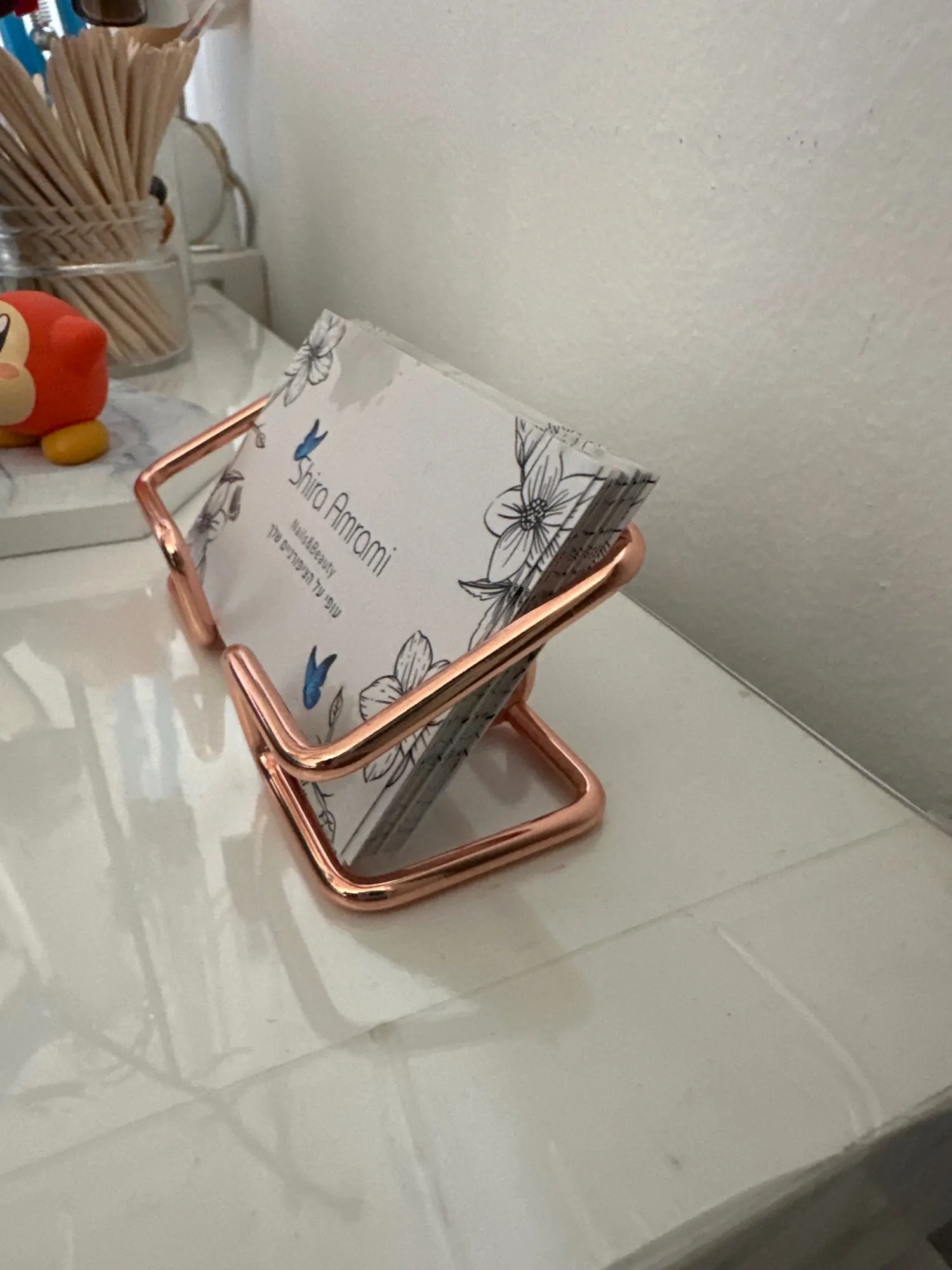 Business Card Holder Desk Bracket Cards Organizer Office photo review