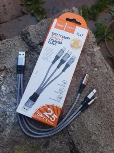 HOCO 25cm Short Charge 3 in 1 USB photo review