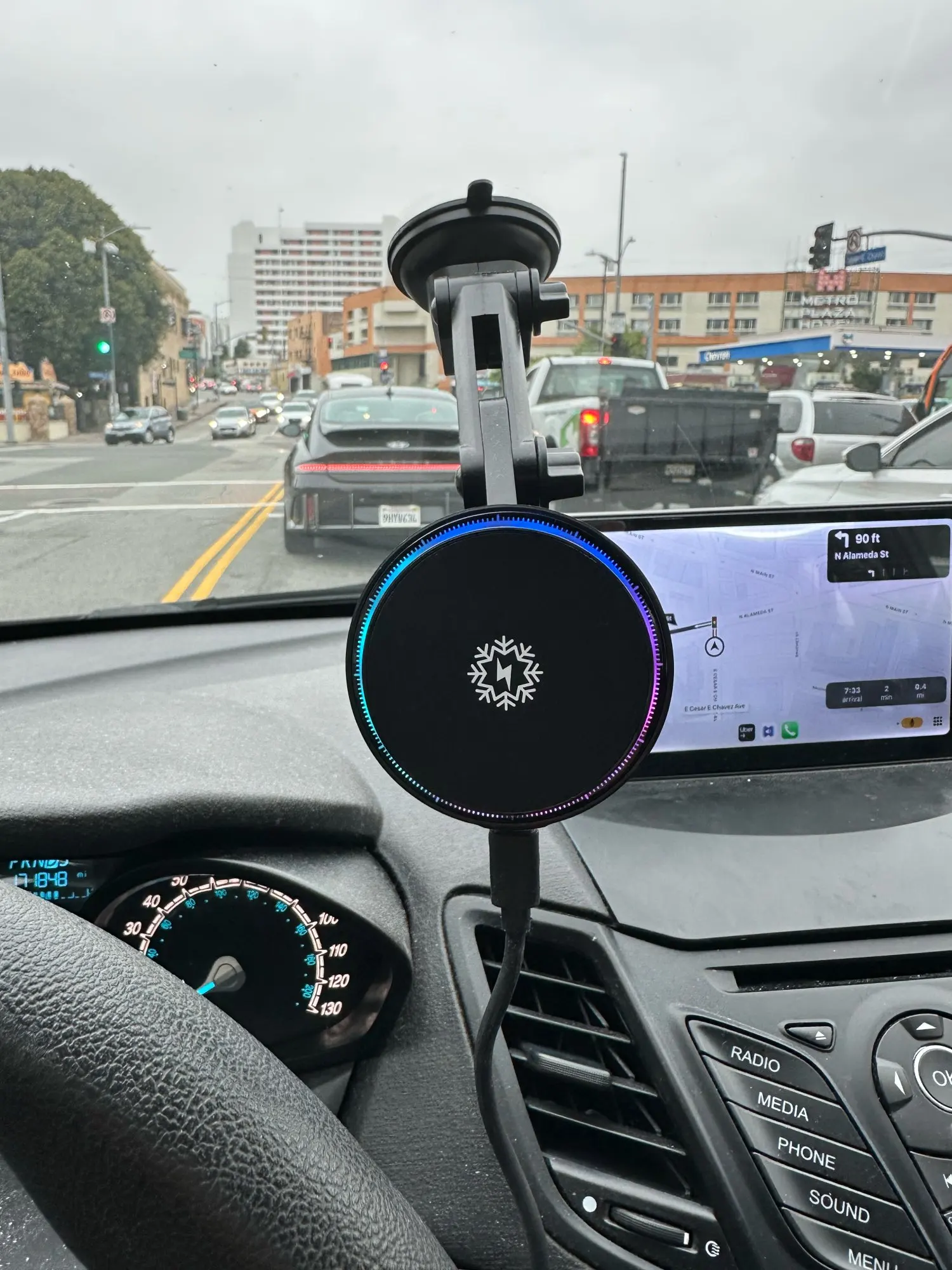 ice Cooling Magnetic Wireless Car Charger Stand for photo review