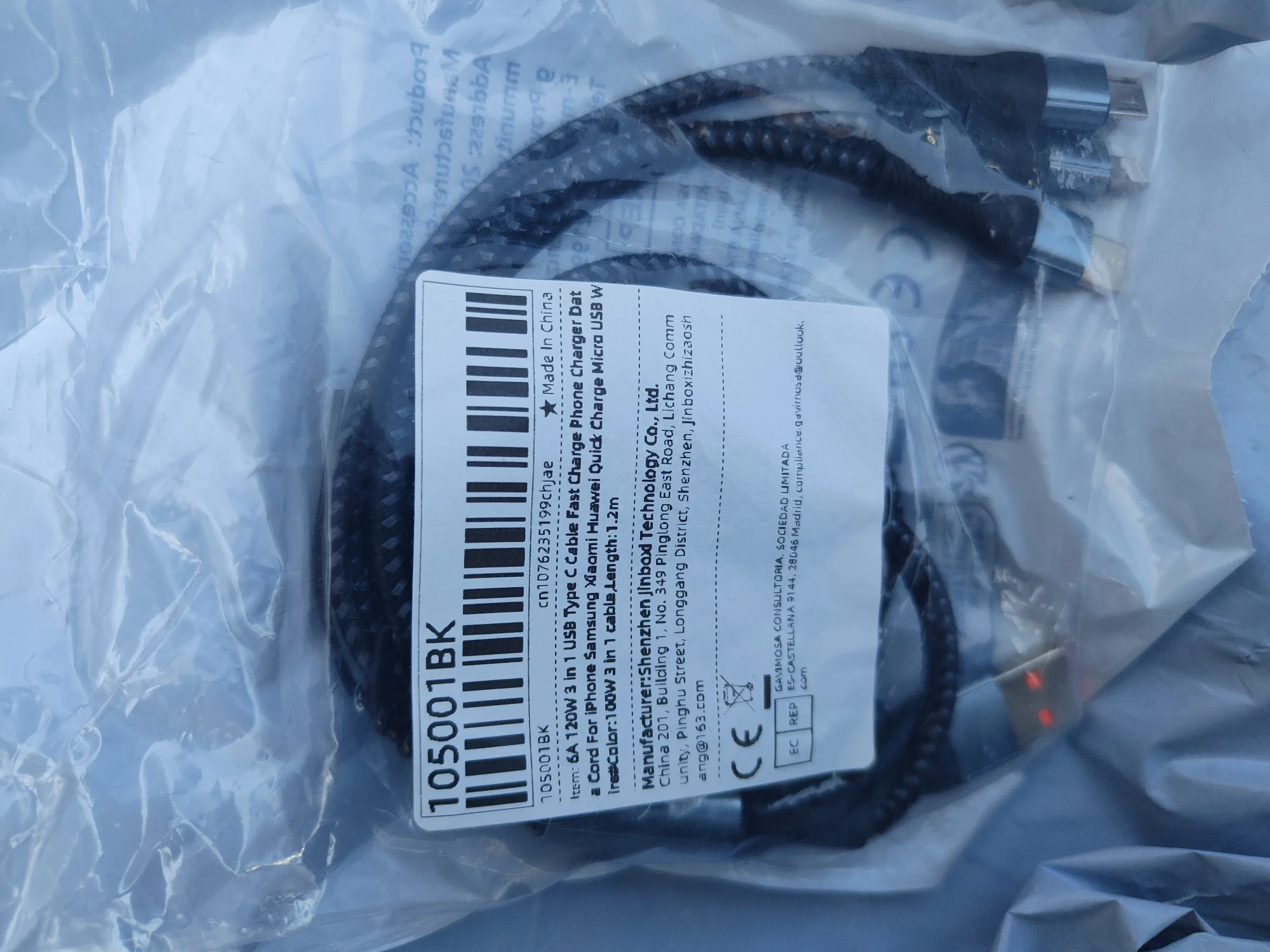 120W 3-in-1 USB Fast Charging Cable For iPhone photo review