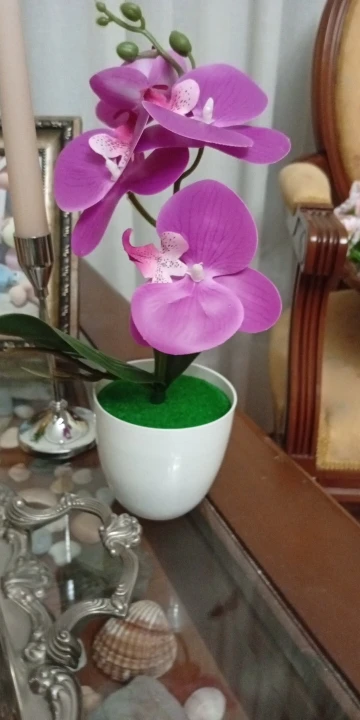 Bonsai Simulated Butterfly Orchid Artificial Potted Plant Desk photo review