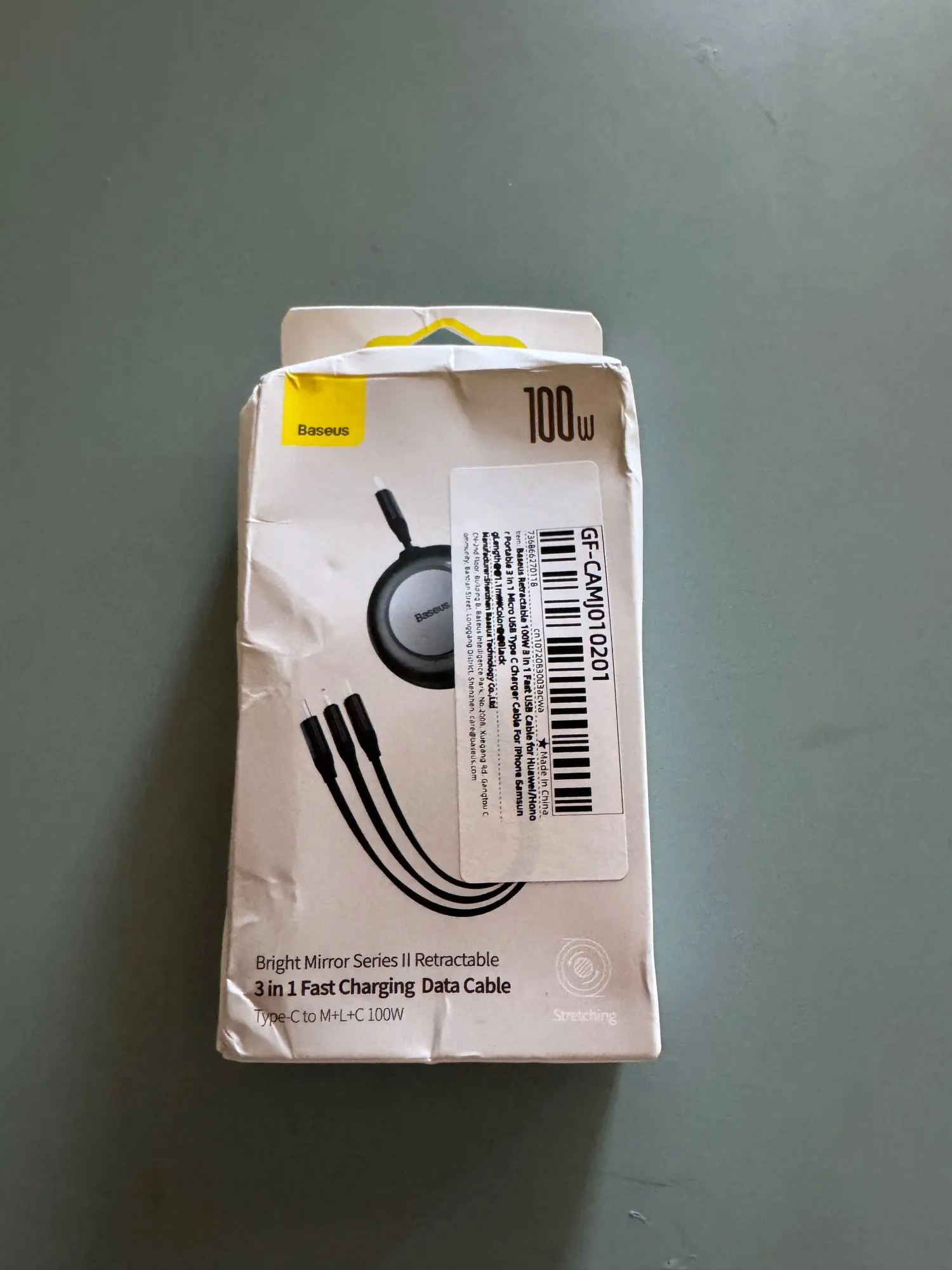 Baseus Retractable 100W 3 in 1 Fast USB photo review