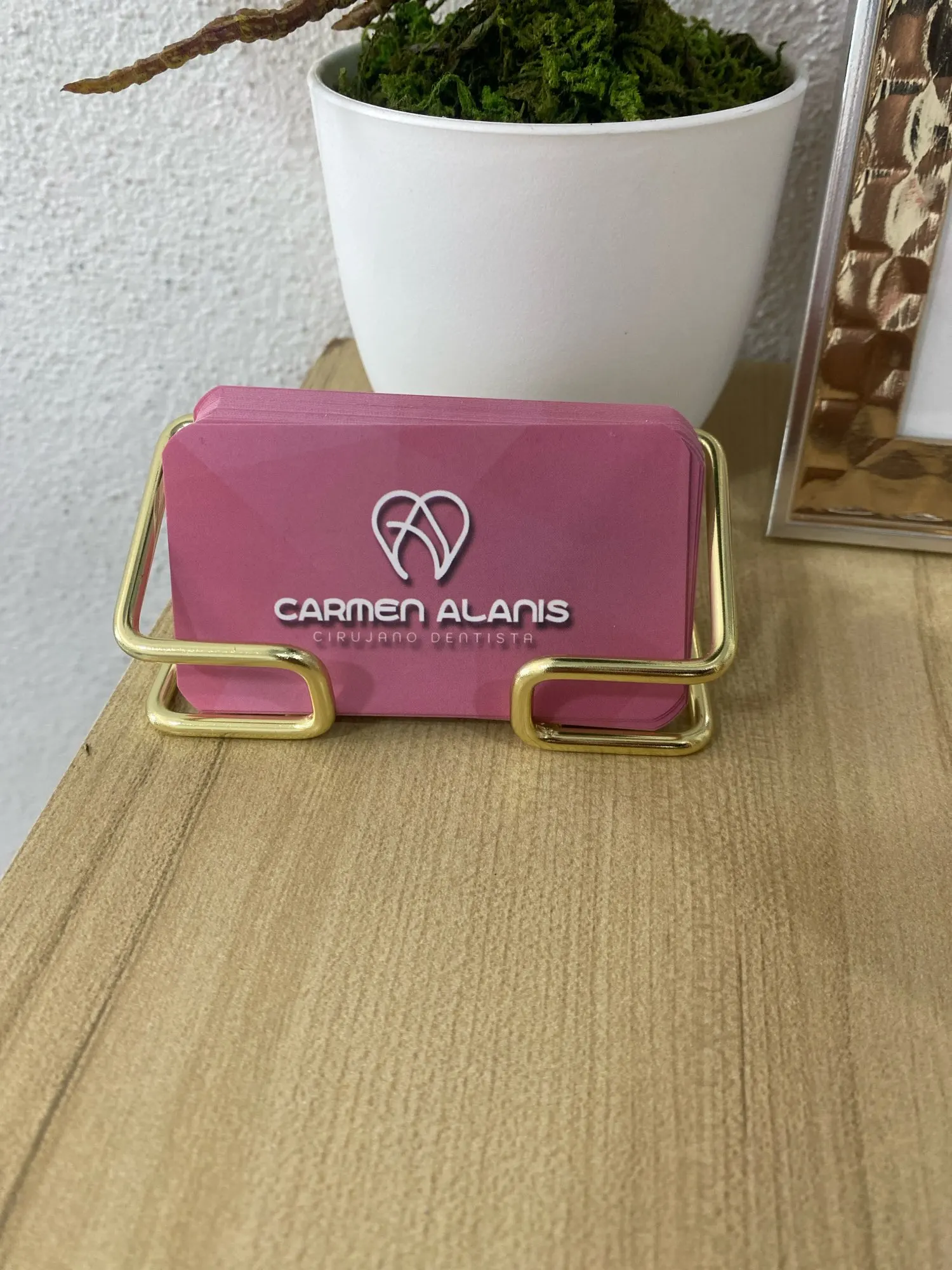 Business Card Holder Desk Bracket Cards Organizer Office photo review