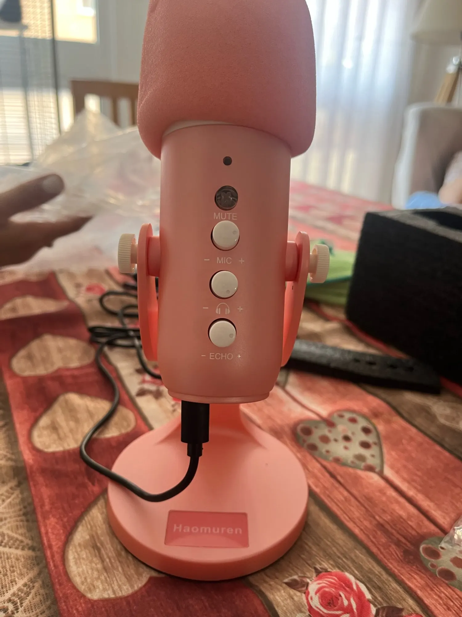 Haomuren USB Condenser Microphone Pink Studio Recording Mic photo review