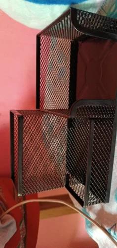 Black Mesh Desk Organizer - 3 Compartments with photo review