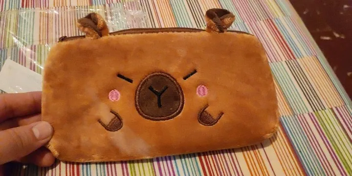 Cute Capibala Plush Pencil Case, Large Capacity Pencil photo review