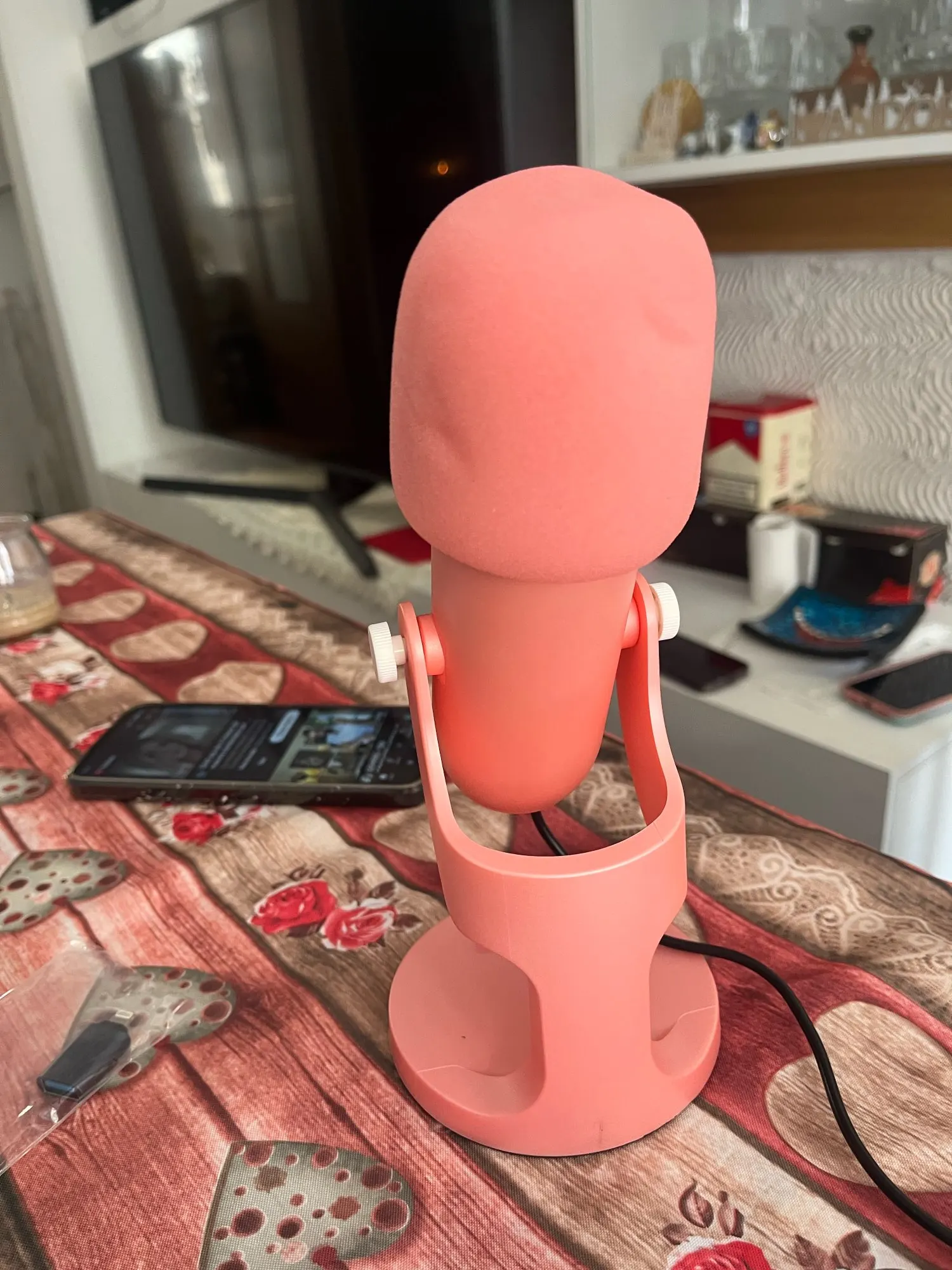 Haomuren USB Condenser Microphone Pink Studio Recording Mic photo review