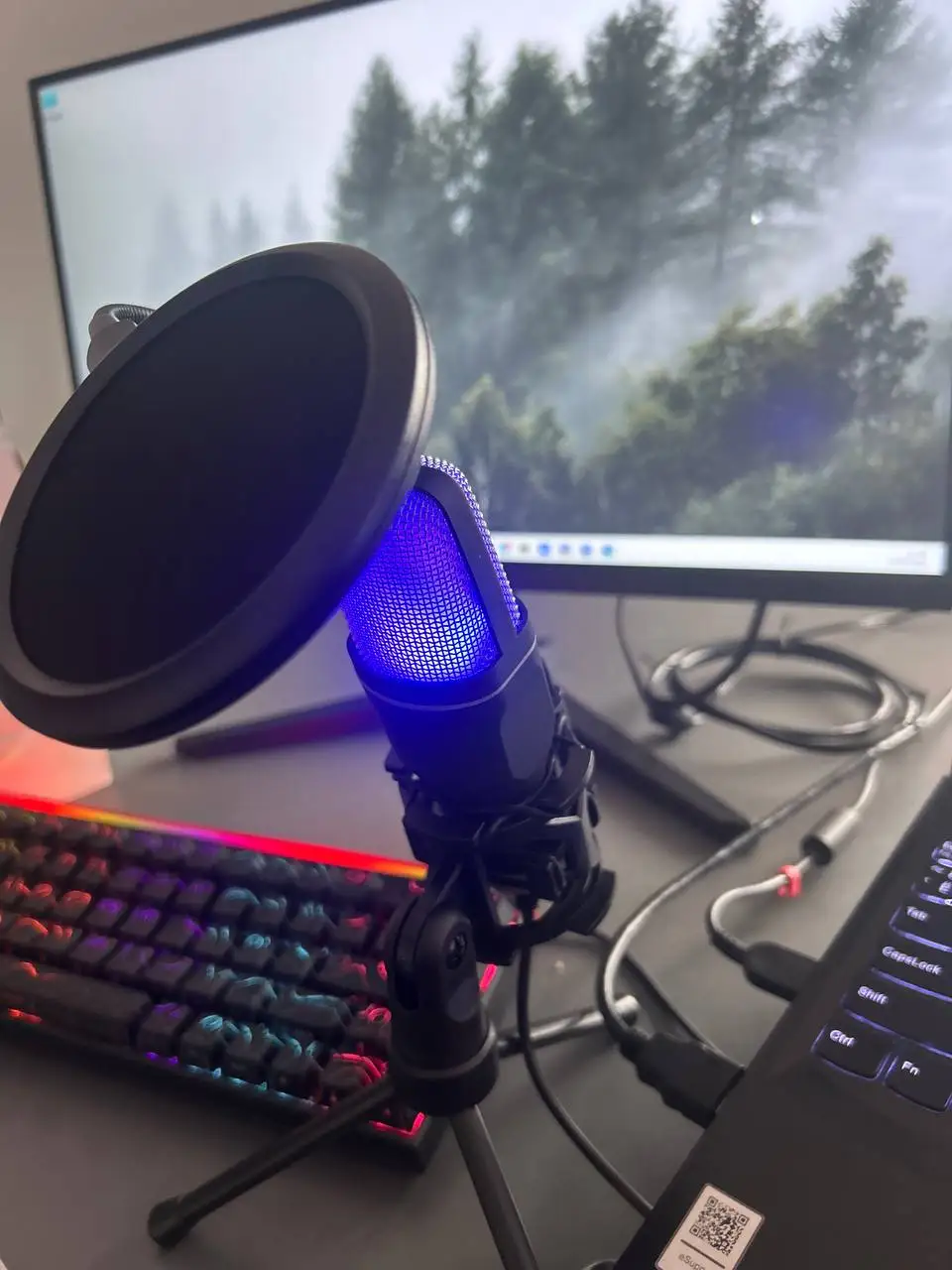 USB Microphone RGB Microfone Condensador noise reduction Wire photo review