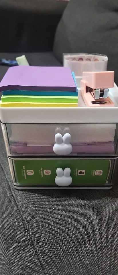 Small Desk Organizer With Drawer, Office Desktop Storage photo review