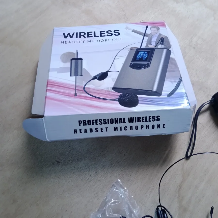 Portable Wireless Headset Microphone+Lavalier Mic System Teaching Speech photo review