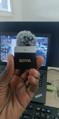 BOYA BY-M1V Wireless Lavalier Lapel Condenser Microphone for photo review