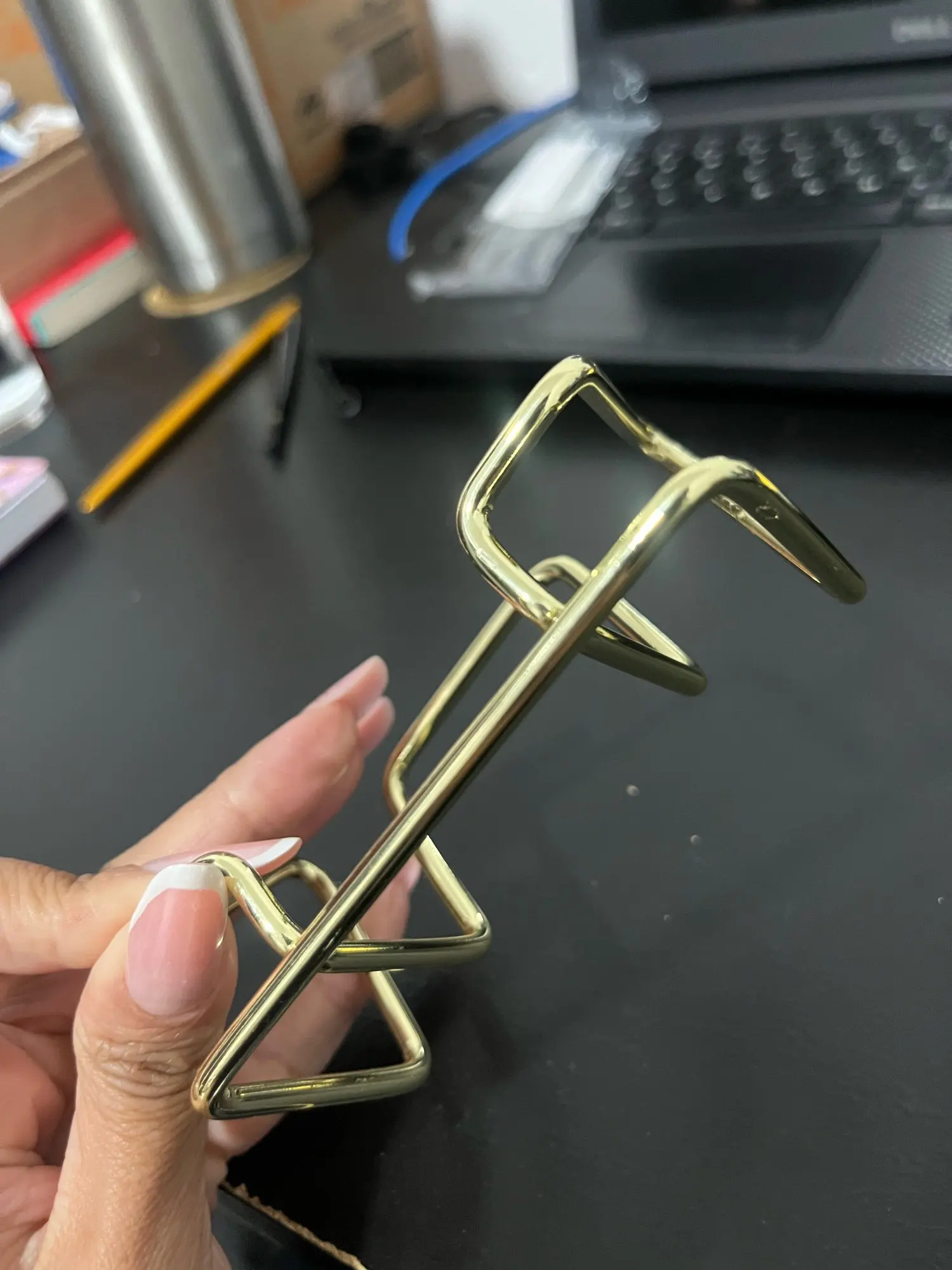 Business Card Holder Desk Bracket Cards Organizer Office photo review