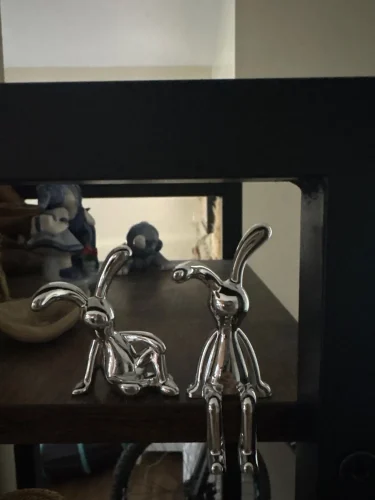 2PC Long-Eared Rabbit Double Statue Cartoon Decoration Accessories photo review