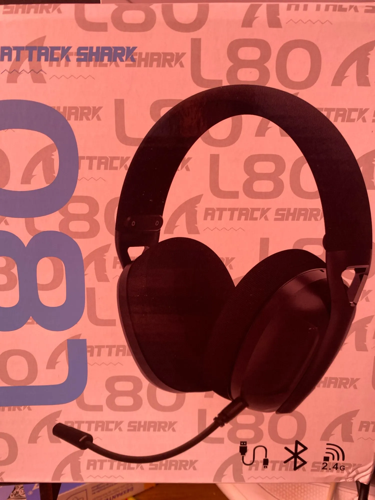 ATTACK SHARK L80 180g Ultra-Light Gaming Headset, Pluggable photo review