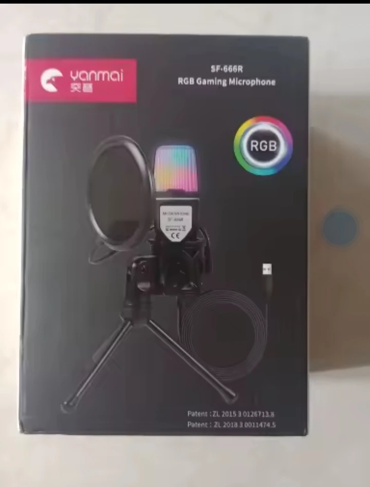 USB Microphone RGB Microfone Condensador noise reduction Wire photo review