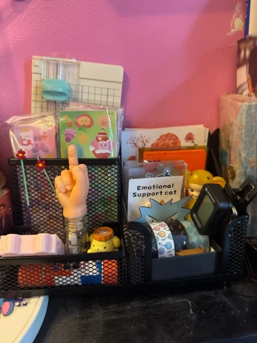 Black Mesh Desk Organizer - 3 Compartments with photo review