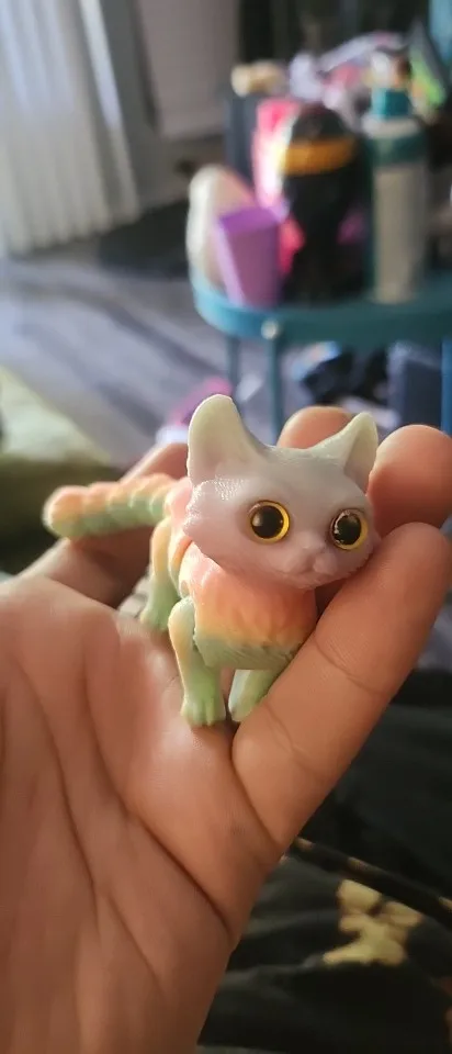 12/16cm 3D Printed Articulated Cute Cats Figurine Miniature photo review