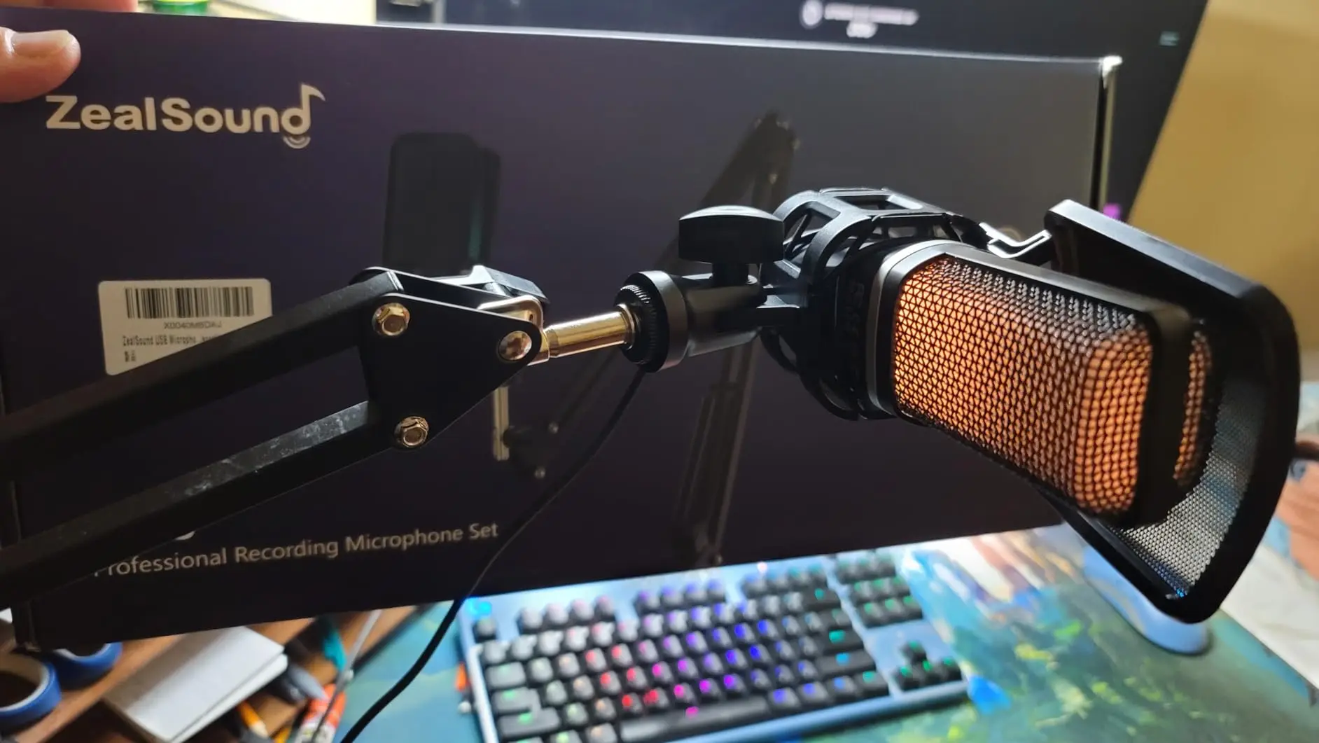 Zealsound RGB Recording Microphone With Articulated Arm/USB Condenser photo review