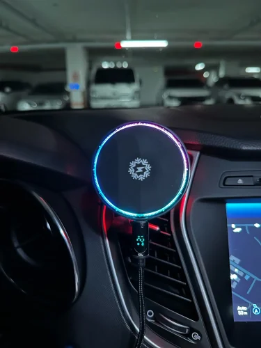 ice Cooling Magnetic Wireless Car Charger Stand for photo review
