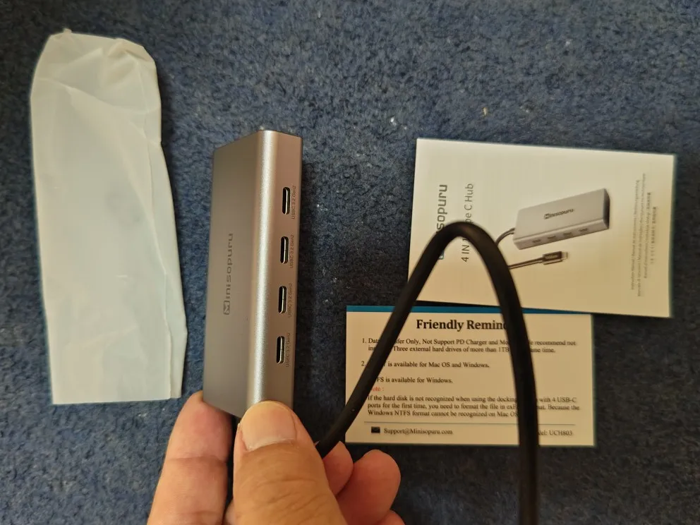 Minisopuru USB HUB 10Gbps USB Type c 3.2 photo review