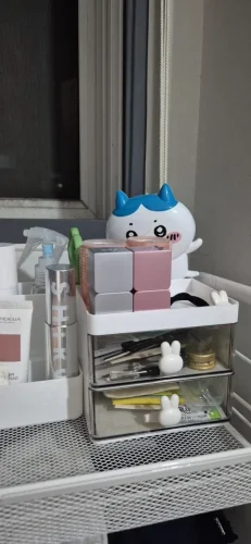 Small Desk Organizer With Drawer, Office Desktop Storage photo review