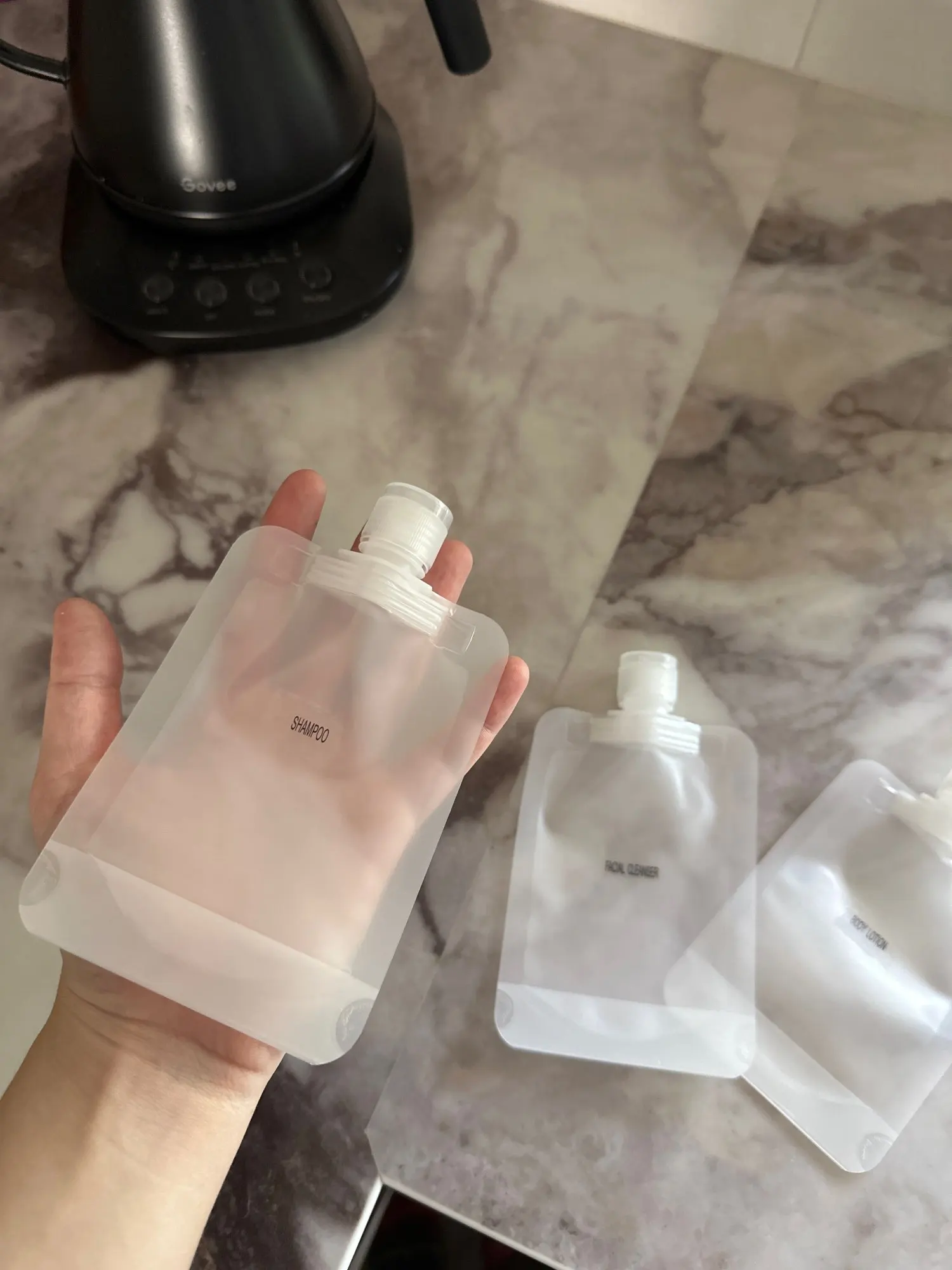 3 size 30-100ml Lotion Dispenser Bag Travel Reusable photo review