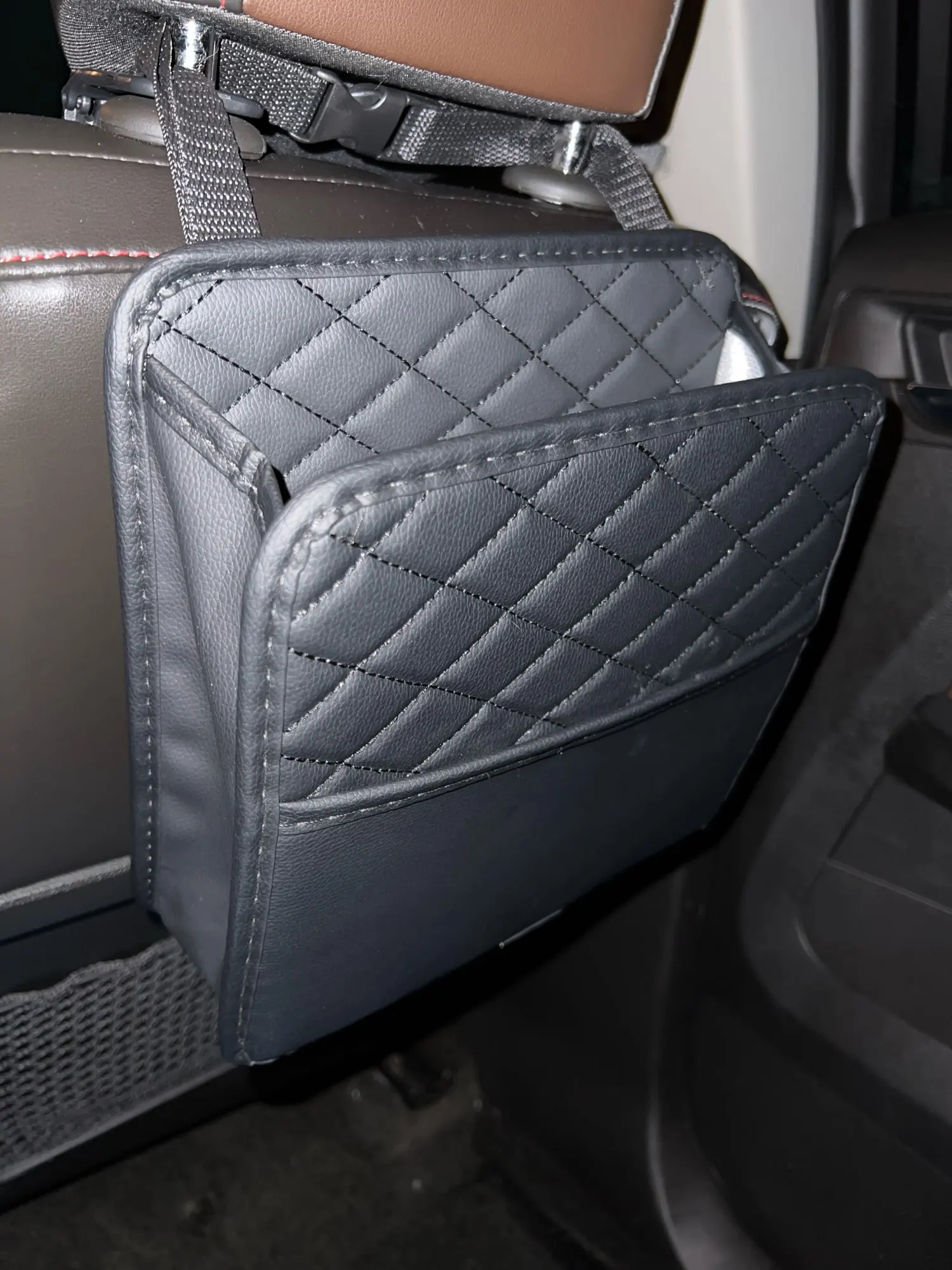Multifunctional car seat storage bag Leather storage bag photo review