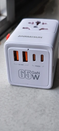65W/45W/25W GaN Universal Travel Adapter with 2 USB photo review
