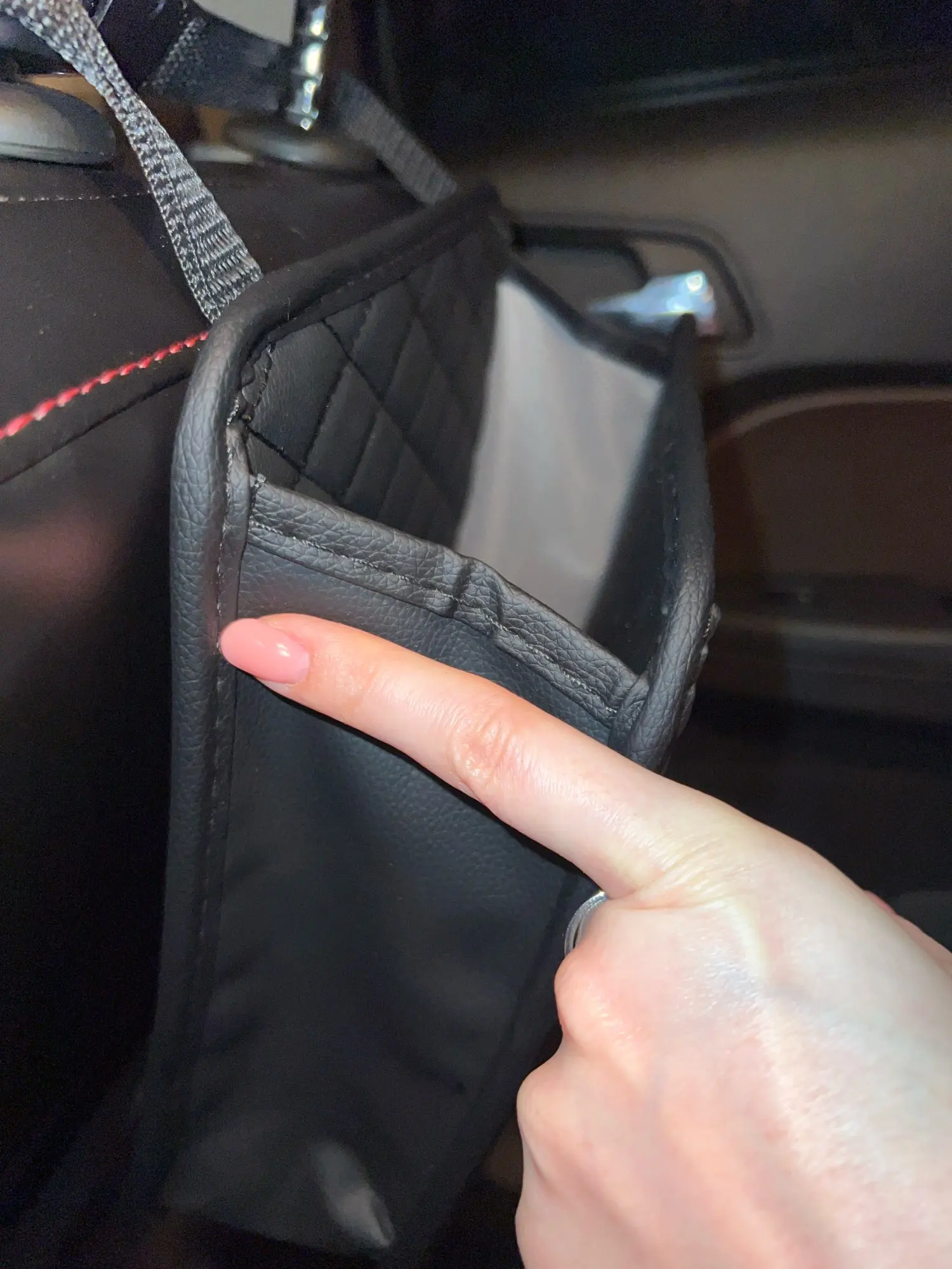 Multifunctional car seat storage bag Leather storage bag photo review