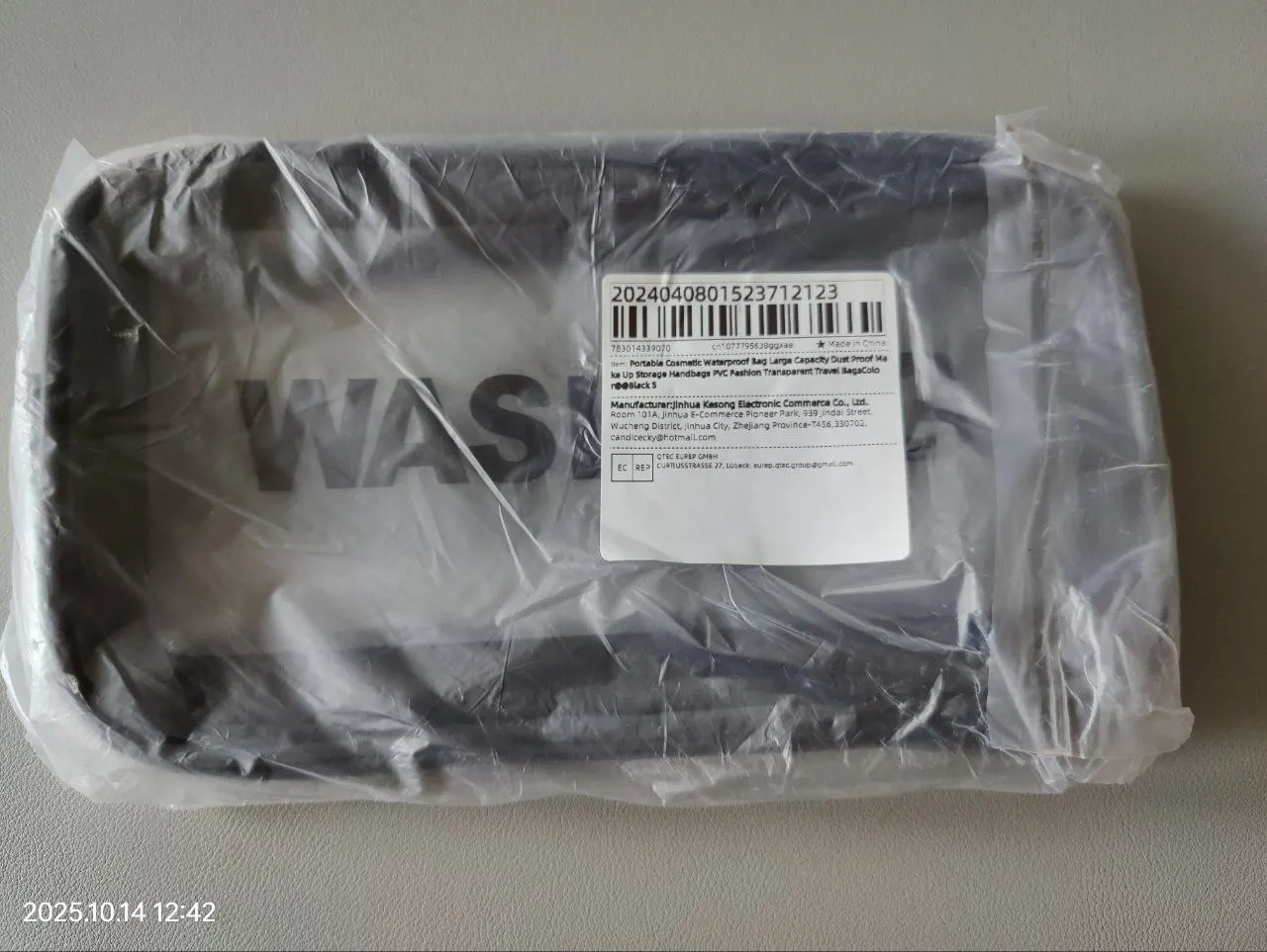 1pc Black Transparent Portable Women Travel Wash Bag photo review