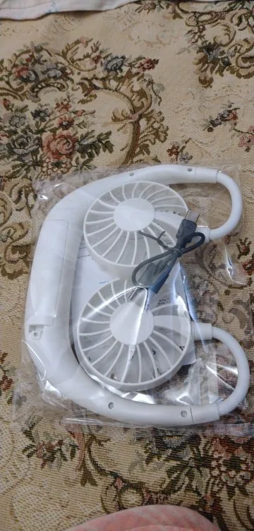 USB Rechargeable Mini Sports 3-Speed Adjustable Neck Dual photo review