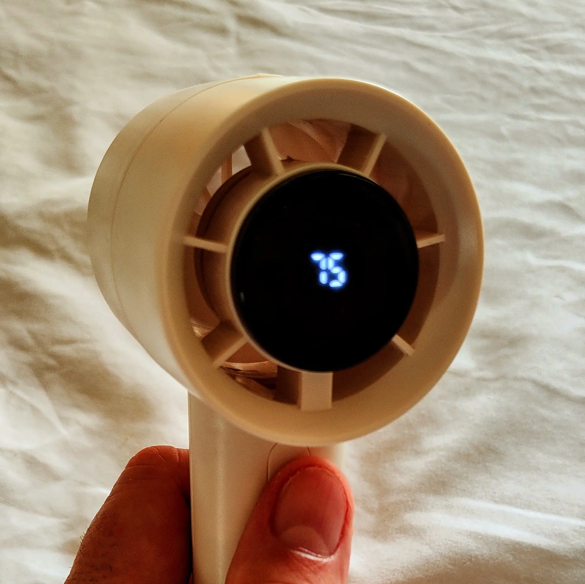 Portable Mini Handheld Fan with LED Display Semiconductor photo review