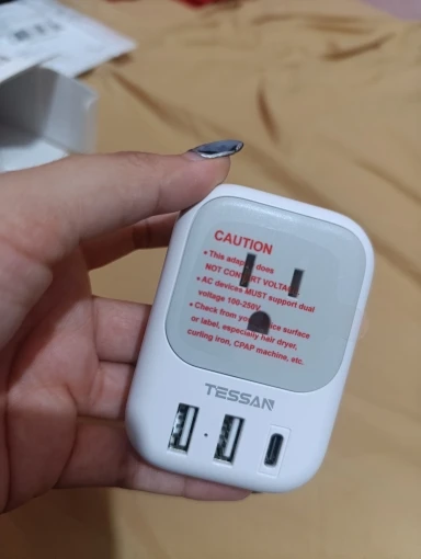 TESSAN US To EU Travel Adapter with 4 photo review