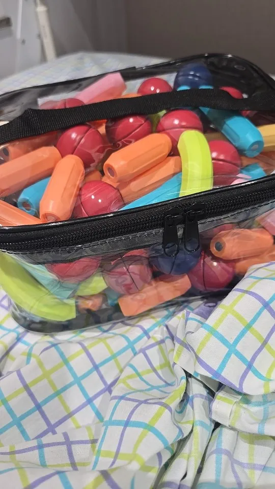 Large Capacity Transparent Mesh Zipper Toy Storage Bag photo review