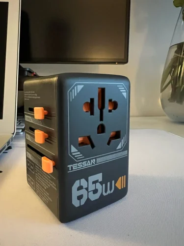 TESSAN 65W GaN International Plug Travel Adapter with photo review