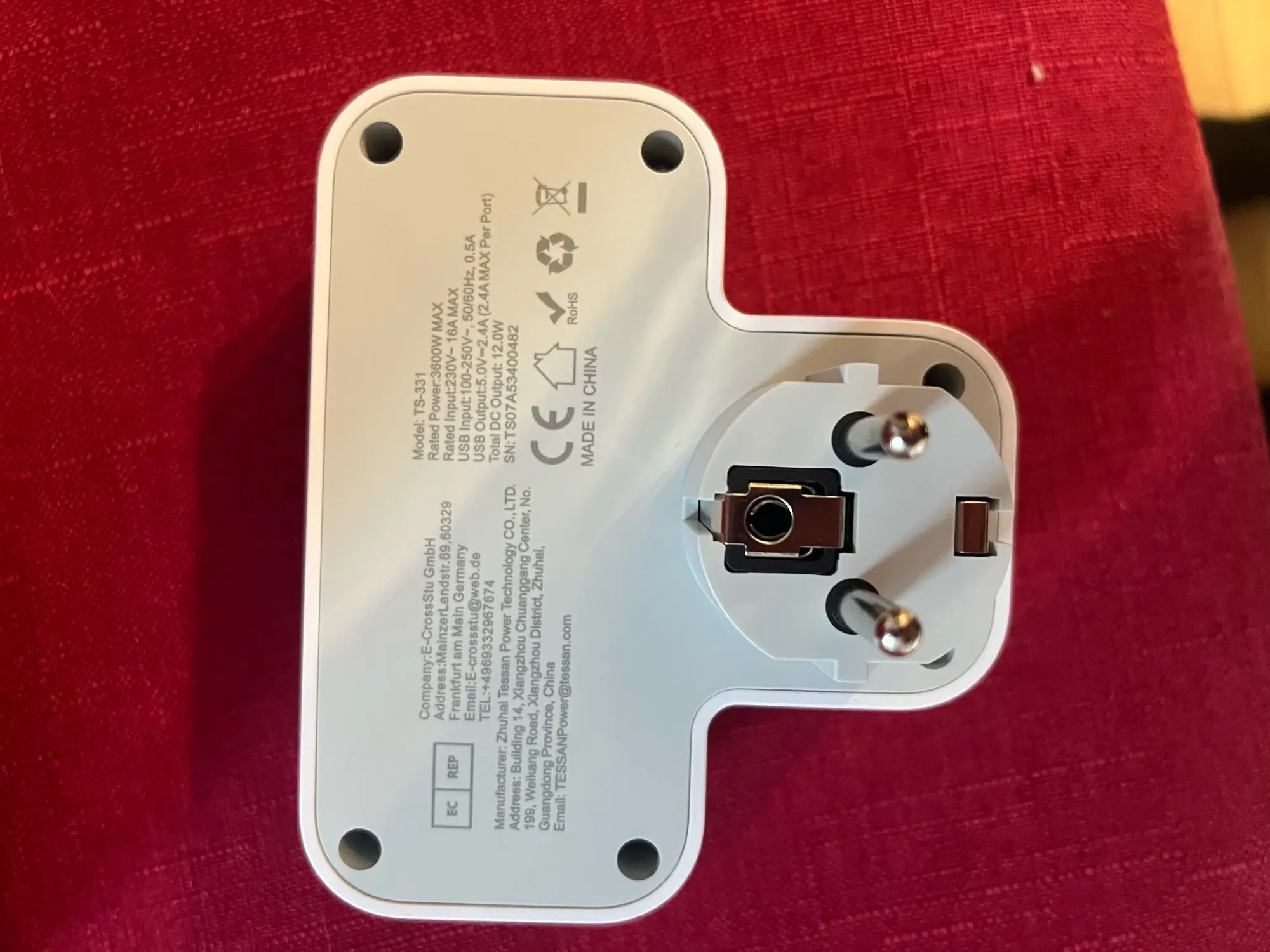 TESSAN EU Plug Power Strip with AC Outlets photo review