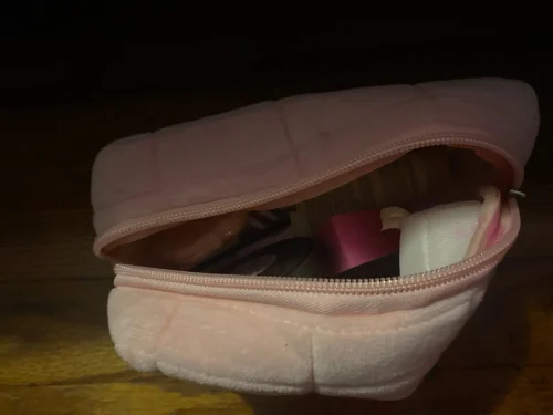 Cute Plush Makeup Bag for Women Portable Travel photo review