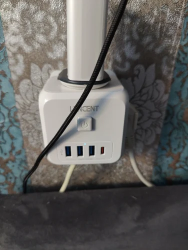 LENCENT EU Plug Power Strip with 3 AC photo review