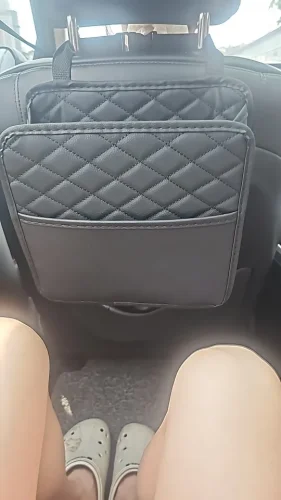 Multifunctional car seat storage bag Leather storage bag photo review