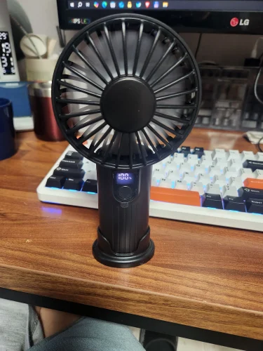 TOPK 5000mAh Mini Portable Fan USB Rechargeable Hand photo review