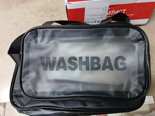 1pc Black Transparent Portable Women Travel Wash Bag photo review