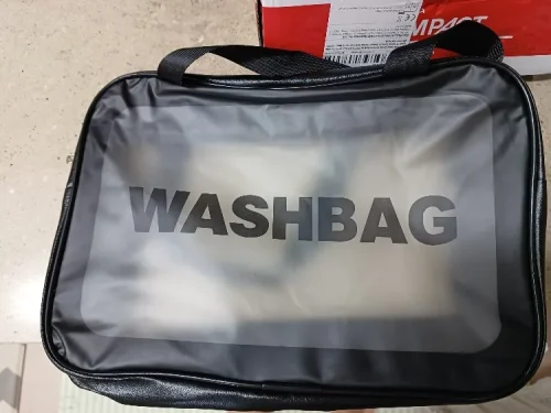1pc Black Transparent Portable Women Travel Wash Bag photo review